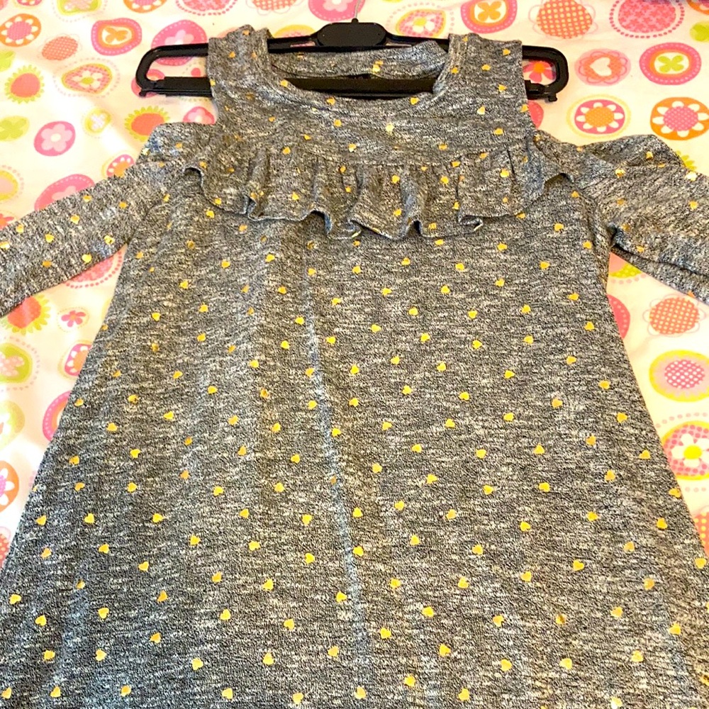 NEW- off the shoulder and long sleeve gray dress.